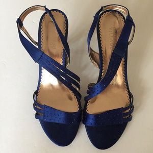 Greenwich Village Rhinestone Royal Blue Heels